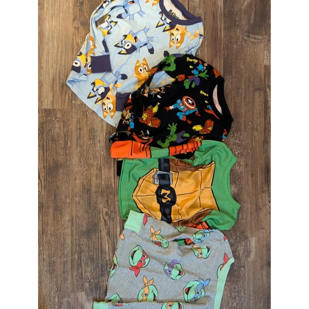 Kids Character Pajama Tops bundle 5T